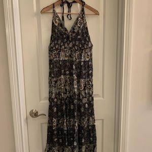 Halter tie back boho maxi sundress.